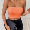 Sexy Bodycon Crop Tube Top, Solid Stretchy Tube Top, Casual Every Day Tops, Women's Clothing
