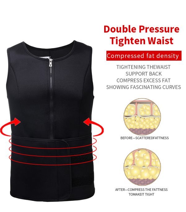 قميص بدون أكمام مضغوط قابل للتعديل للرجال، حذاء رياضي للخصر للرجال