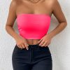 Sexy Bodycon Crop Tube Top, Solid Stretchy Tube Top, Casual Every Day Tops, Women's Clothing
