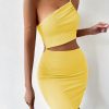 Women's Dresses Solid Sexy Backless One Shoulder Bodycon Dress
