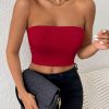 Sexy Bodycon Crop Tube Top, Solid Stretchy Tube Top, Casual Every Day Tops, Women's Clothing