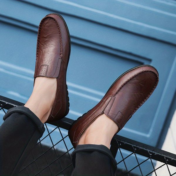 حذاء لوفر رجالي مريح غير قابل للانزلاق من الجلد الصناعي