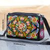 [Casual Accessory] Colorful Floral Embroidered Canvas Crossbody Bag for Women - Lightweight, Adjustable Strap, Triple Compartment with Zip Closure, Holds Umbrella & Water Bottle - Vibrant Purple/Red/Green/Blue/Black, Secure Travel Purse|Colorful Handbag|C