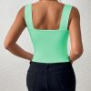 Women's Basic Solid Crop Tank Top, Casual Stretchy Sleeveless Tank Top, Casual Every Day Tops, Women's Clothing