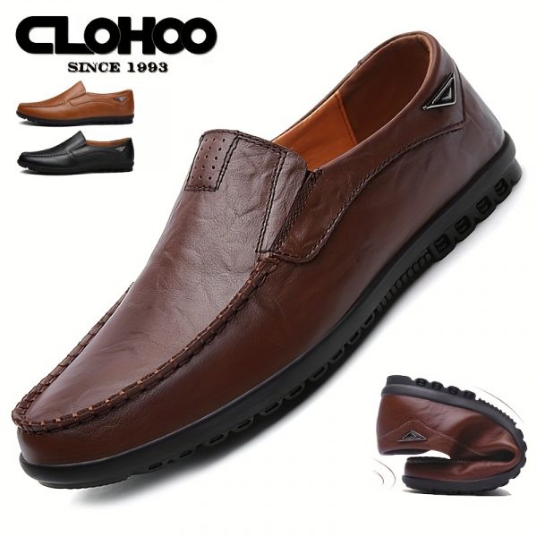 حذاء لوفر رجالي مريح غير قابل للانزلاق من الجلد الصناعي