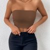 Sexy Bodycon Crop Tube Top, Solid Stretchy Tube Top, Casual Every Day Tops, Women's Clothing
