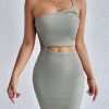 Women's Dresses Solid Sexy Backless One Shoulder Bodycon Dress
