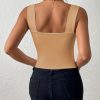 Women's Basic Solid Crop Tank Top, Casual Stretchy Sleeveless Tank Top, Casual Every Day Tops, Women's Clothing