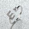 [Silvery Couple Ring] Silvery AZ Letter Ring Initials | Popular Fashion Wedding Love Couple Rings Bridesmaid Gift