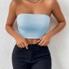 Sexy Bodycon Crop Tube Top, Solid Stretchy Tube Top, Casual Every Day Tops, Women's Clothing