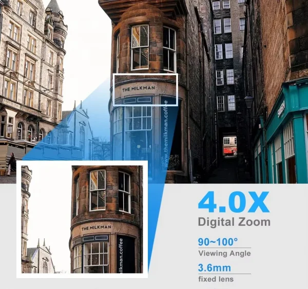 8MP واي فاي IP كاميرا مراقبة أمنية لاسلكية PTZ 4X كاميرات التكبير تتبع اتجاهين الصوت HD كاميرا ملونة ليلية