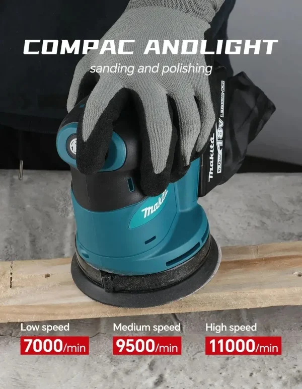 ماكيتا DBO180Z ليثيوم أيون 18 فولت قرص قابل لإعادة الشحن اللاسلكي آلة صنفرة ذات مسار عشوائي لتلميع الطين في الأعمال الخشبية