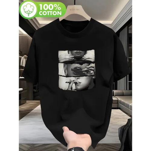 Men's Leisure T-Shirt & for Polo for Spring/Summer One-Color Standard Printed Made in China