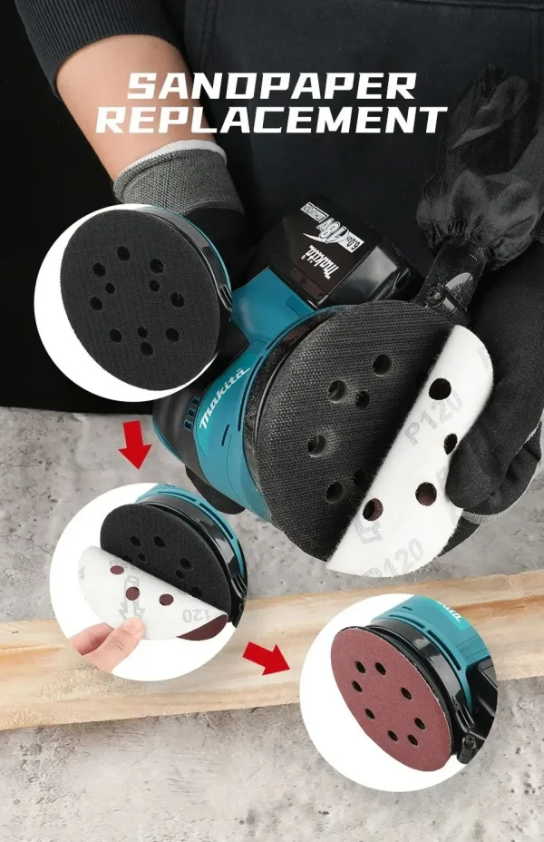 ماكيتا DBO180Z ليثيوم أيون 18 فولت قرص قابل لإعادة الشحن اللاسلكي آلة صنفرة ذات مسار عشوائي لتلميع الطين في الأعمال الخشبية