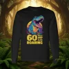 تي شيرت T-Rex Age بعمر 60 عامًا على شكل ديناصور بأكمام طويلة لمنتج ترويجي لعيد الميلاد الستين