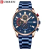 CURREN 8415 Top Brand Business Quartz Watches Male Clock Sport Chronograph Fashion Casual Men Wrist Watches for Mens Boy Reloj
