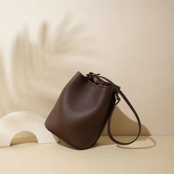 Fashion 100 % Genuine Real Top Grain Leather Bag No Brand Real Cowhide Handbags Women Pure Leather Hand Bags for Ladies Solid