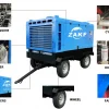 ZAKF CE Certification 5m3/Min 8bar 185 CFM Compresor De Aire Diesel Engine Screw Air Compressor for Drilling