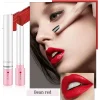 مجموعة أحمر شفاه مقاوم للماء طويل الأمد - أحمر شفاه مطفي طويل الأمد مع لمسة نهائية شفافة - هدية مثالية ليوم عيد الحب لها
