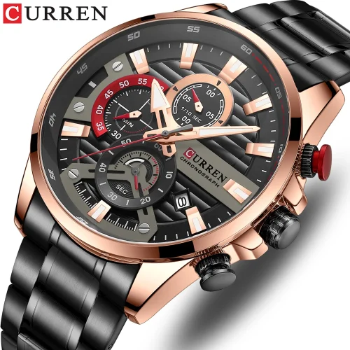 CURREN 8415 Top Brand Business Quartz Watches Male Clock Sport Chronograph Fashion Casual Men Wrist Watches for Mens Boy Reloj