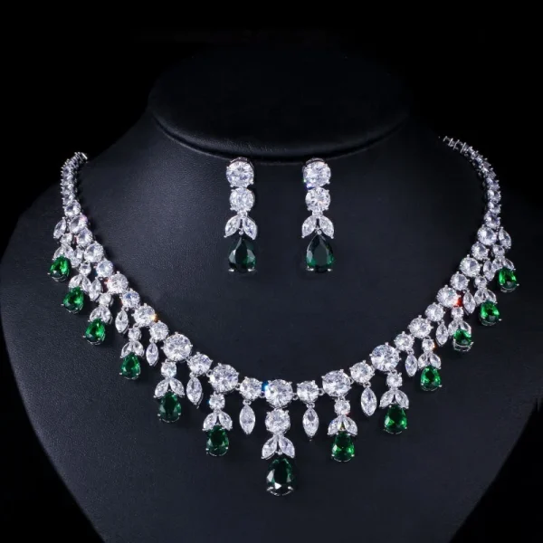 2022 Deluxe Water Drop Necklace Set Exquisite AAA Zircon High-End Jewelry Gifts for Party Banquet Dress Accessory