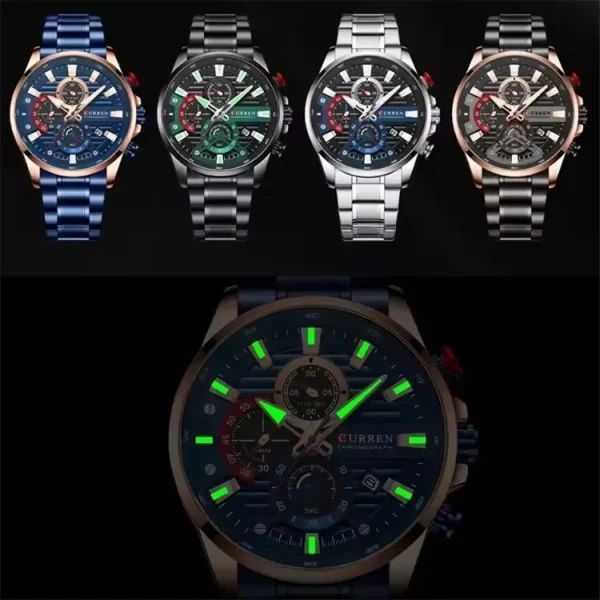 CURREN 8415 Top Brand Business Quartz Watches Male Clock Sport Chronograph Fashion Casual Men Wrist Watches for Mens Boy Reloj