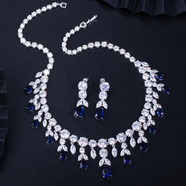 2022 Deluxe Water Drop Necklace Set Exquisite AAA Zircon High-End Jewelry Gifts for Party Banquet Dress Accessory