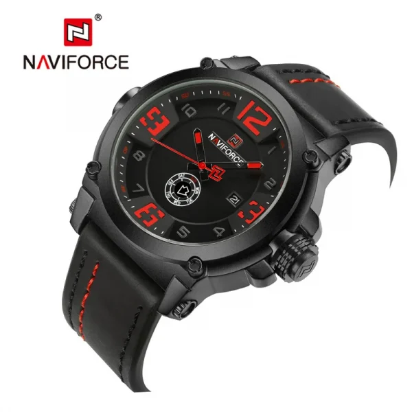New Fashion Mens Watches Naviforce 9099 Sport Quartz Men Watch Relogio Masculino Leather Waterproof Male Wristwatches