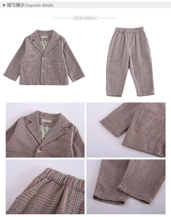 بدلة فتيان للأطفال للربيع والخريف، بدلة أطفال، ملابس 2025 الجديدة للأطفال، قمصان وبناطيل كاجوال، طقم من قطعتين للملابس الرسمية