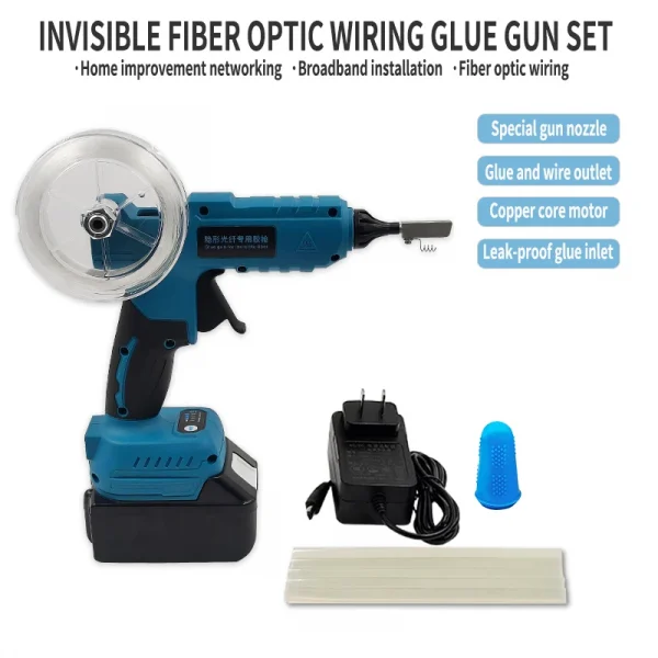 مجموعة أدوات غراء أسلاك الألياف البصرية غير المرئية أداة توصيل كابل التمديد البصري الشفاف من الألياف البصرية المخفية أحادية النواة