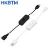 HKBTM 28 سم كابل USB مع مفتاح تشغيل/إيقاف تمديد الكابلات تبديل لمصباح USB مروحة USB خط إمداد الطاقة محول متين رائج البيع