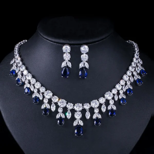 2022 Deluxe Water Drop Necklace Set Exquisite AAA Zircon High-End Jewelry Gifts for Party Banquet Dress Accessory