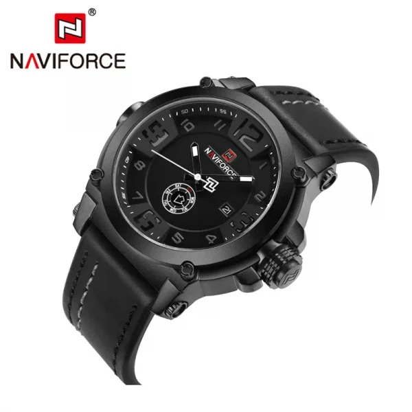 New Fashion Mens Watches Naviforce 9099 Sport Quartz Men Watch Relogio Masculino Leather Waterproof Male Wristwatches