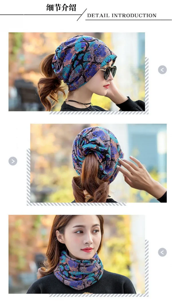 2020 العلامة التجارية النساء بيني قبعات الربيع الشتاء القطن قبعة قبعة أنيقة على الموضة الهيب هوب قبعة وشاح Chapeu Feminino قبعة 4 طريقة لارتداء بونيه