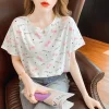 تي شيرت نسائي فلبيني بأكمام قصيرة وتصميم فضفاض للنساء وياقة مستديرة وملابس نسائية متعددة الاستخدامات للبيع بالجملة