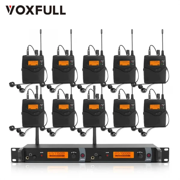 Voxfull DM2000 Professional Wireless In-Ear Monitor System 2-Channel Stage Equipment for Performers
