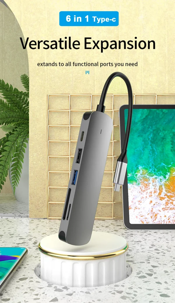 USB C HUB نوع C الفاصل إلى HDMI-4K محطة إرساء محول الكمبيوتر المحمول مع PD SD TF RJ45 Thunderbolt 3 لماك بوك اير M1 باد برو