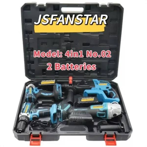 New 4in1 20v Brushless Lithium Ion Cordless Electric Impact Wrench Gun 1/2 Combo