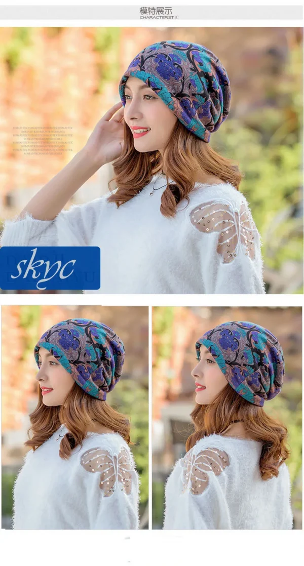 2020 العلامة التجارية النساء بيني قبعات الربيع الشتاء القطن قبعة قبعة أنيقة على الموضة الهيب هوب قبعة وشاح Chapeu Feminino قبعة 4 طريقة لارتداء بونيه