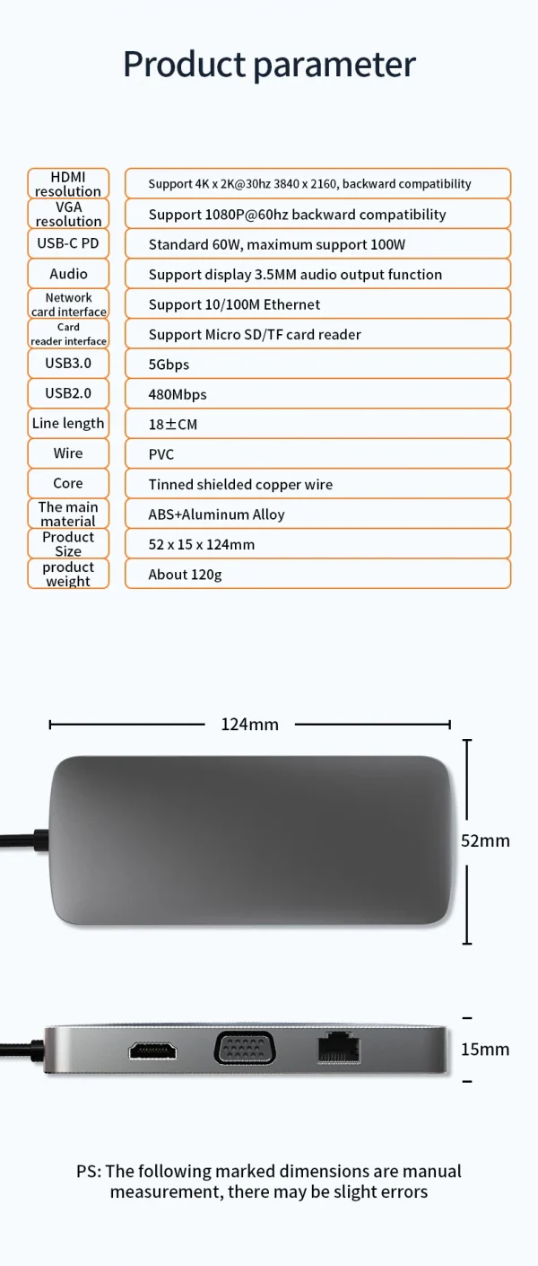 USB C HUB نوع C الفاصل إلى HDMI-4K محطة إرساء محول الكمبيوتر المحمول مع PD SD TF RJ45 Thunderbolt 3 لماك بوك اير M1 باد برو