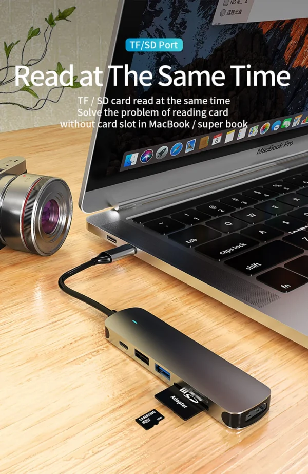 USB C HUB نوع C الفاصل إلى HDMI-4K محطة إرساء محول الكمبيوتر المحمول مع PD SD TF RJ45 Thunderbolt 3 لماك بوك اير M1 باد برو