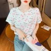 تي شيرت نسائي فلبيني بأكمام قصيرة وتصميم فضفاض للنساء وياقة مستديرة وملابس نسائية متعددة الاستخدامات للبيع بالجملة