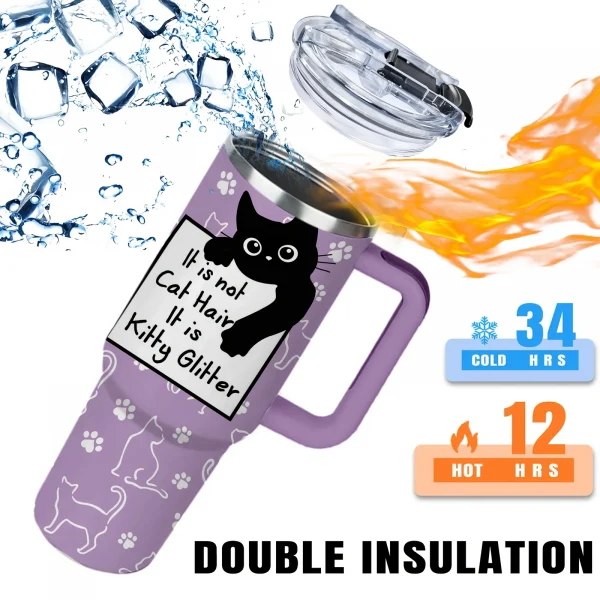 1pc Cat Tumbler, Cat Gifts for Cat Lovers, Cat Lover Gifts, Cat Themed Gifts, Cat Lover Tumbler 40oz,Cat Tumblers for Cat Lovers