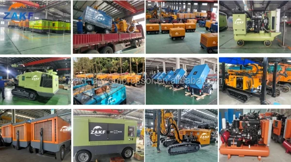 ZAKF CE Certification 5m3/Min 8bar 185 CFM Compresor De Aire Diesel Engine Screw Air Compressor for Drilling