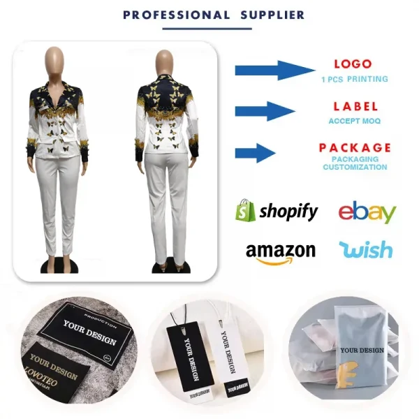 C8035 أحدث تصميم بدلات للسيدات ملابس مكتبية رسمية للمرأة النسائية والسهرة