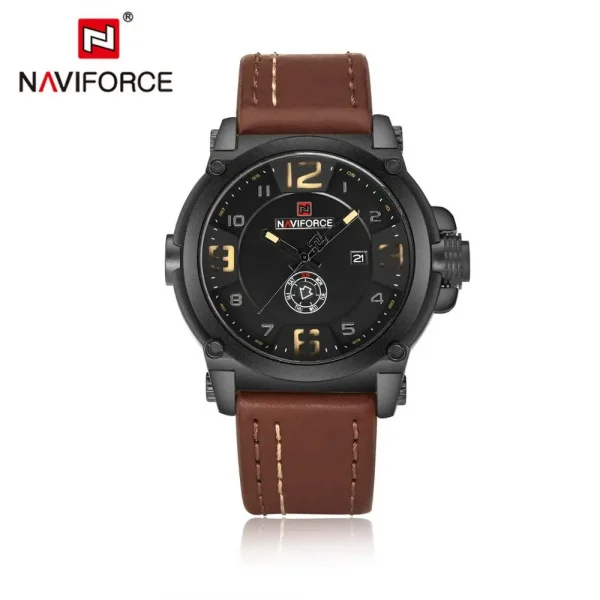 New Fashion Mens Watches Naviforce 9099 Sport Quartz Men Watch Relogio Masculino Leather Waterproof Male Wristwatches