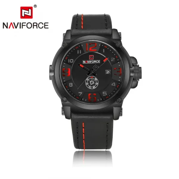 New Fashion Mens Watches Naviforce 9099 Sport Quartz Men Watch Relogio Masculino Leather Waterproof Male Wristwatches