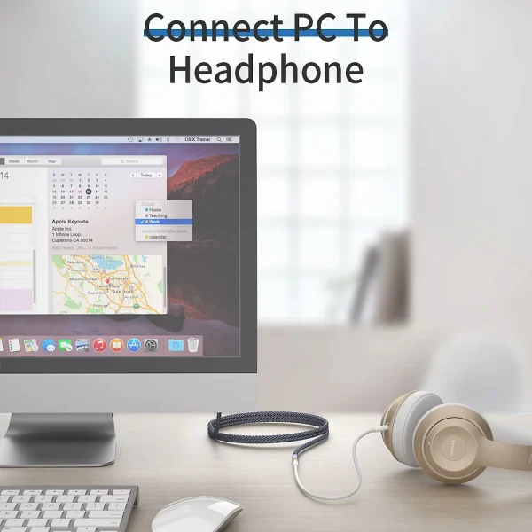 Essager سماعة تمديد كابل جاك 3.5 مللي متر الصوت كابل مساعد 3.5 مللي متر أنثى الفاصل المتكلم موسع الحبل لمحول سماعة