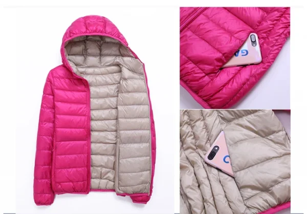 معطف زنجي ريش البط الشتوي SEDUTMO مع غطاء رأس قابل للارتداء من الجانبين، معطف فائق الخفة، معطف مبطن للربيع ED616