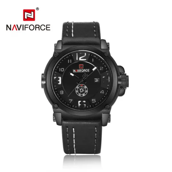 New Fashion Mens Watches Naviforce 9099 Sport Quartz Men Watch Relogio Masculino Leather Waterproof Male Wristwatches